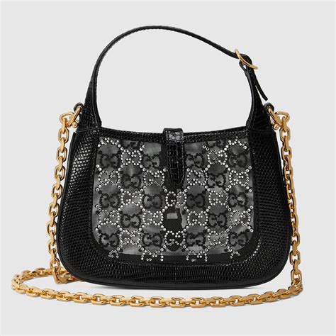 crystal shopping bag gucci|gucci jackie crystal bag.